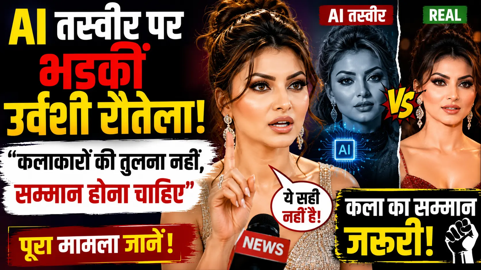 AI तस्वीर पर भड़कीं उर्वशी रौतेला बोलीं कलाकारों की तुलना नहीं सम्मान होना चाहिए