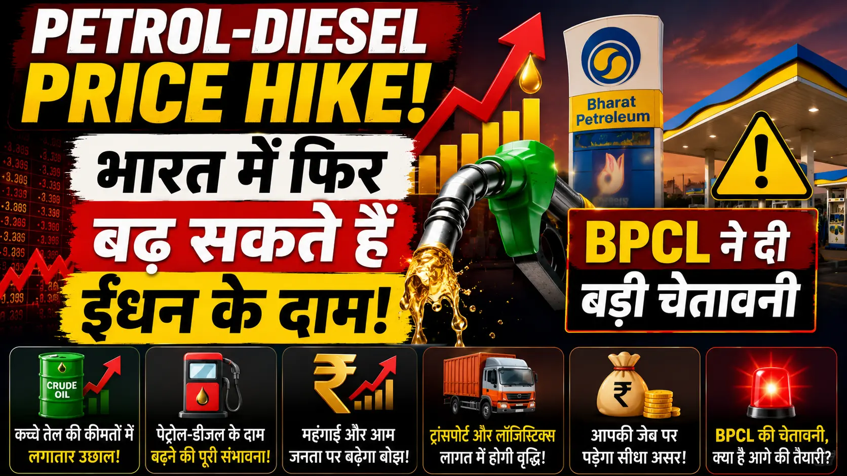 Hindi Khabar 24 2 Petrol Diesel Price Hike भारत में फिर बढ़ सकते हैं ईंधन के दाम BPCL ने दी बड़ी चेतावनी