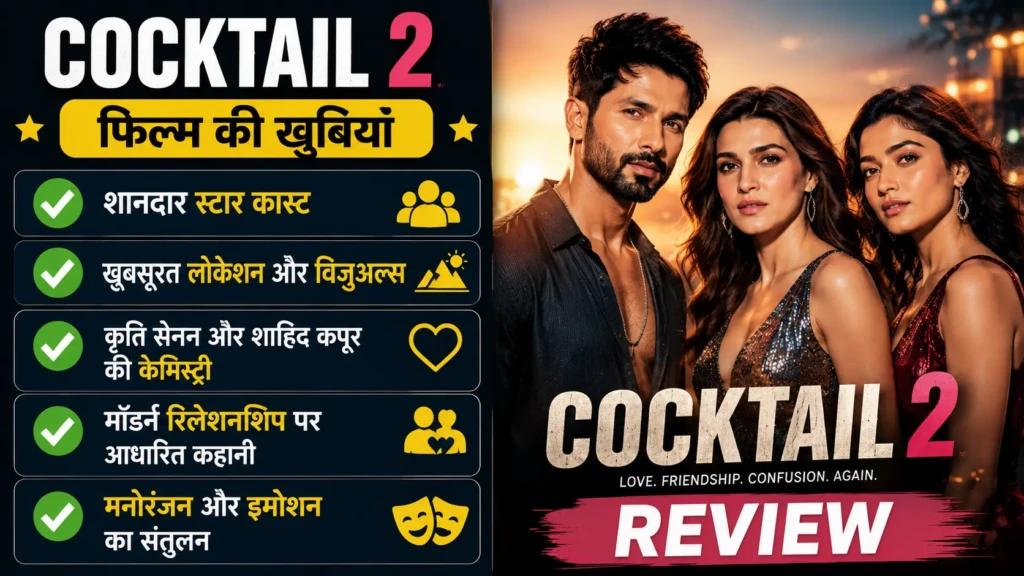 Cocktail 2 Review 2026 – शाहिद कपूर, कृति सेनन और रश्मिका मंदाना क फिल्म कैसी है? 2 e0a4abe0a4bfe0a4b2e0a58de0a4ae e0a495e0a580 e0a496e0a582e0a4ace0a4bfe0a4afe0a4bee0a482