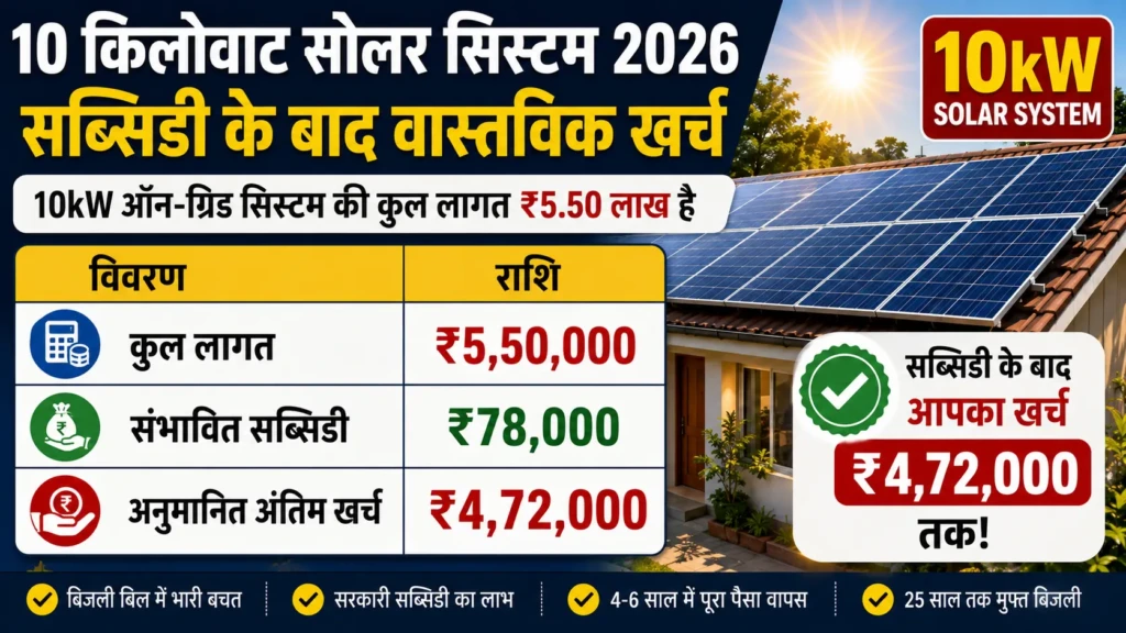 10kW Solar Panel Price 2026 कीमत बिजली उत्पादन सब्सिडी ROI लोन और पूरी जानकारी 2 e0a4b8e0a4ace0a58de0a4b8e0a4bfe0a4a1e0a580 e0a495e0a587 e0a4ace0a4bee0a4a6 e0a4b5e0a4bee0a4b8e0a58de0a4a4e0a4b5e0a4bfe0a495 e0a496