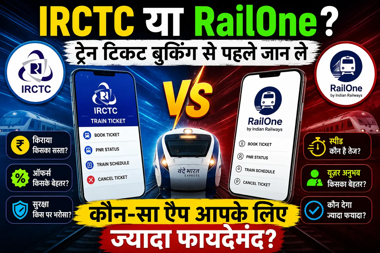 IRCTC या RailOne? ट्रेन टिकट बुकिंग से पहले जान लें कौन-सा ऐप आपके लिए ज्यादा फायदेमंद