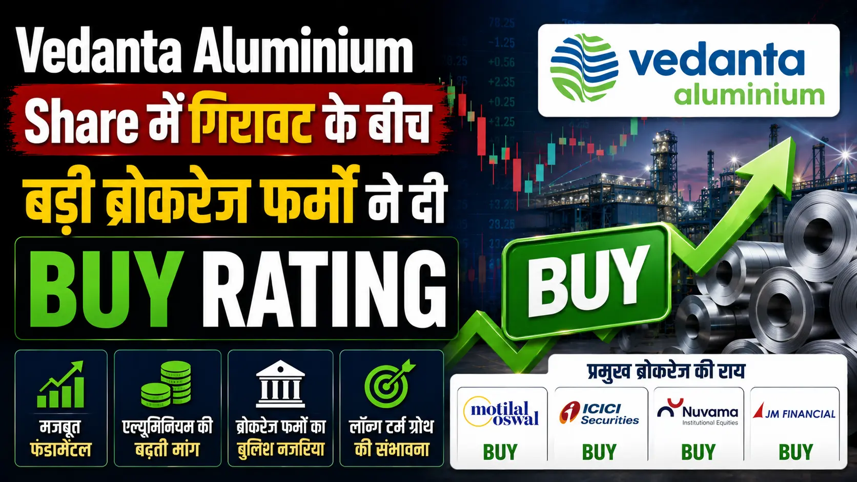 Vedanta Aluminium Share में गिरावट के बीच बड़ी ब्रोकरेज फर्मों ने दी Buy Rating 1 Vedanta Aluminium Share में गिरावट के बीच बड़ी ब्रोकरेज फर्मों ने दी Buy Rating